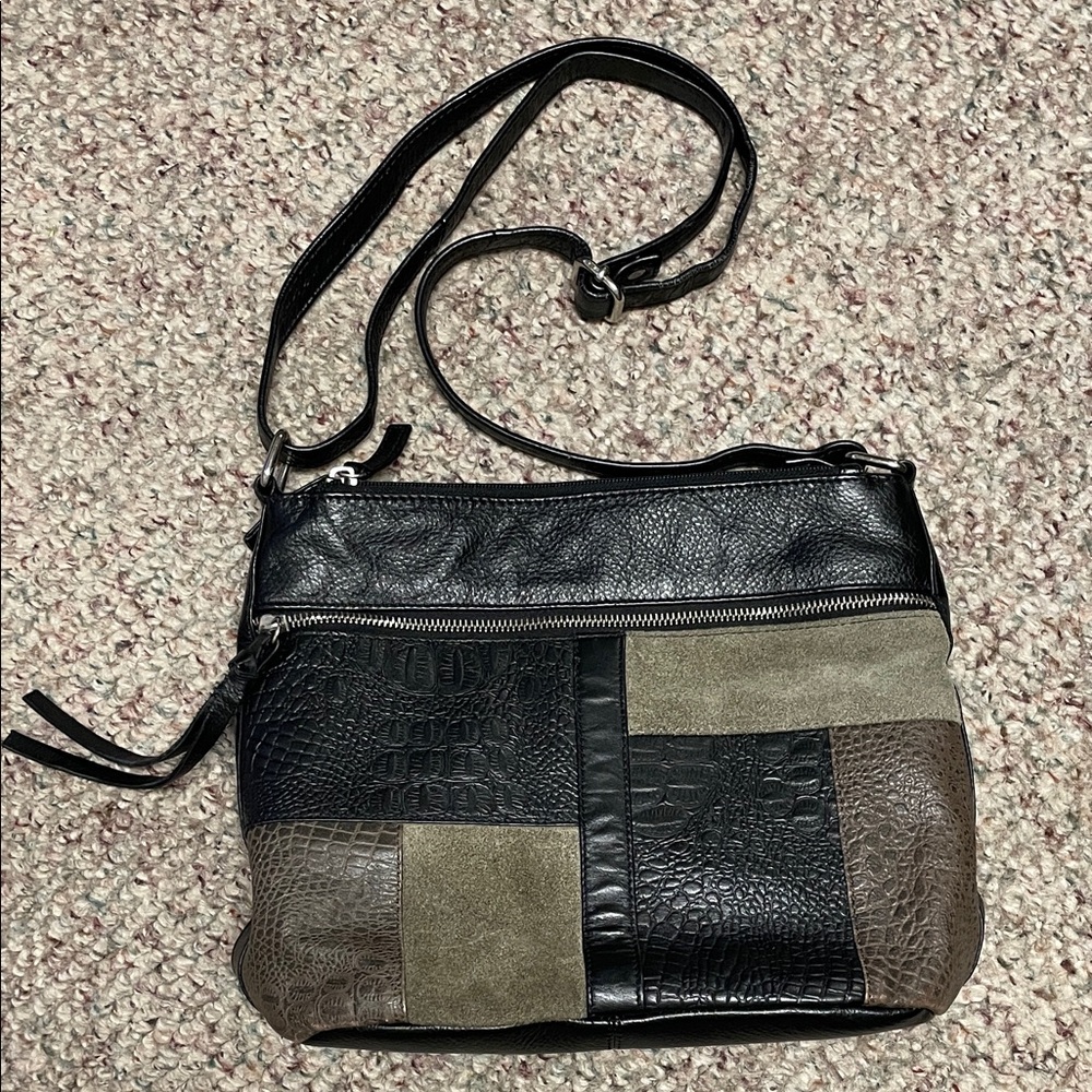 American leather works Patchwork Women's adjustable crossbody purse